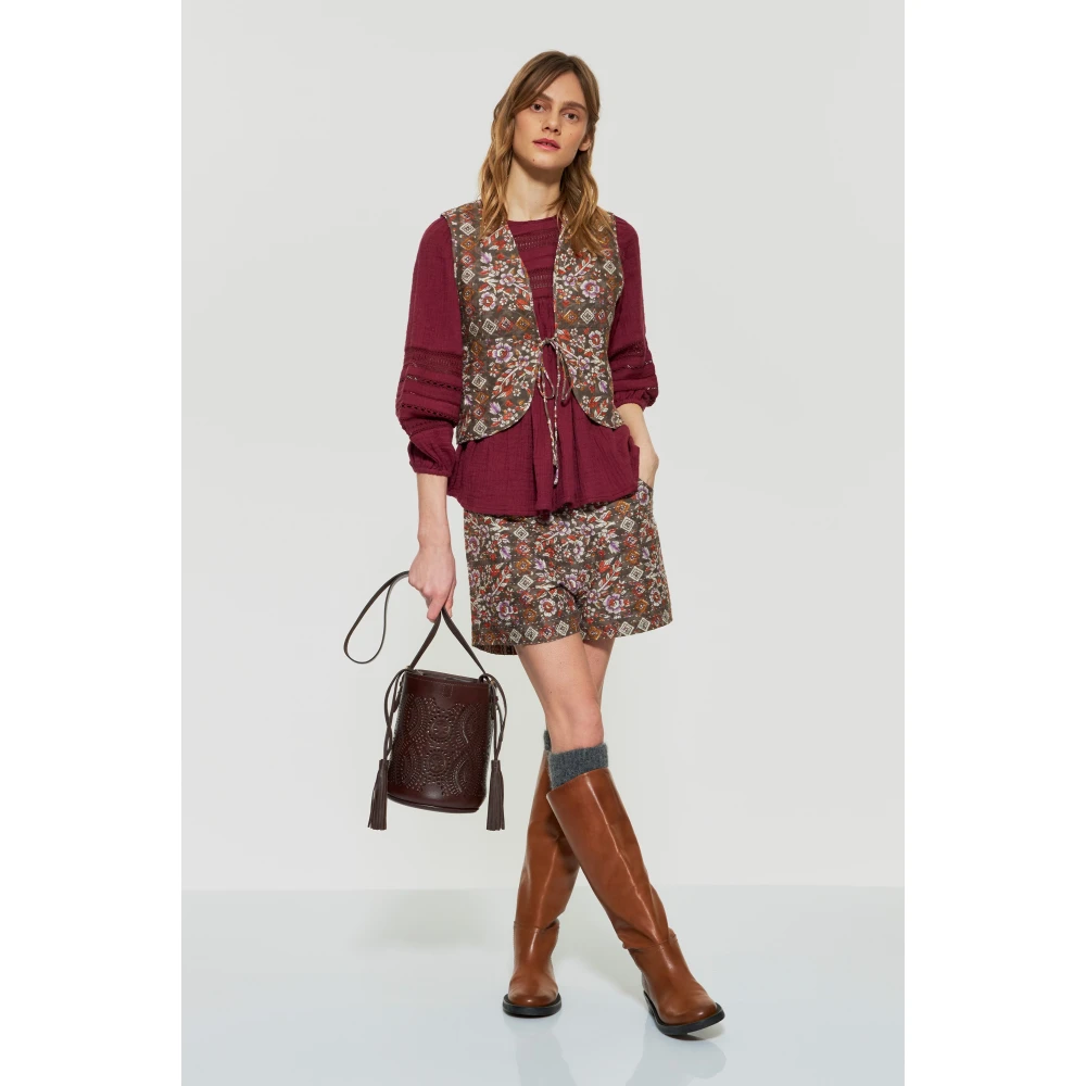 Antik batik Flora print gilet Multicolor Dames