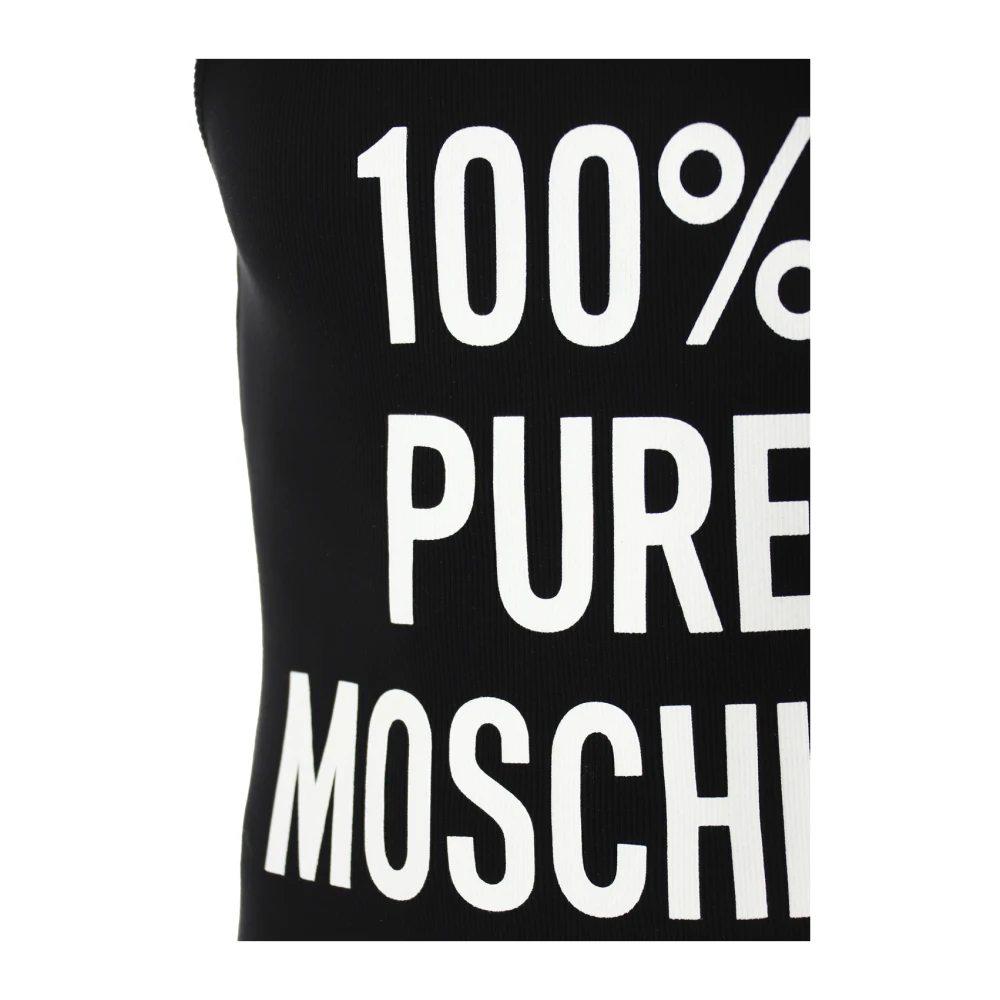 Moschino Geribbelde Tanktop in Zwart Black Heren