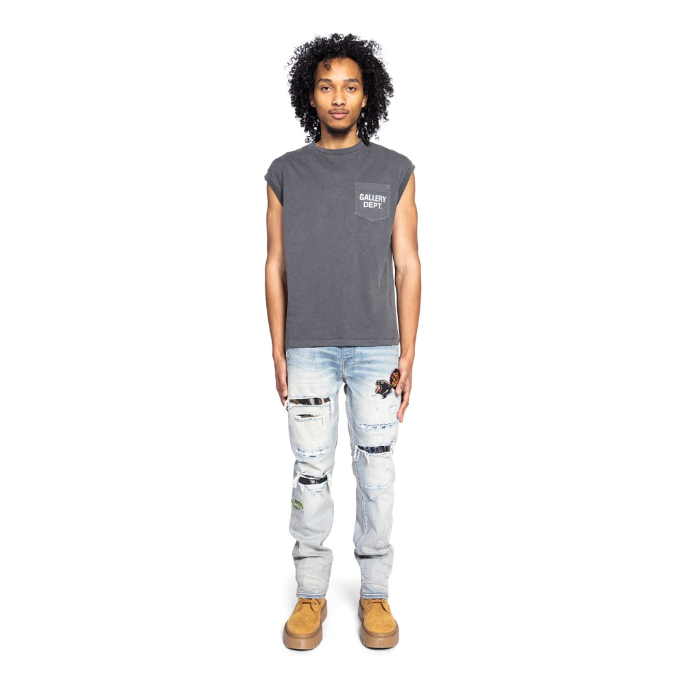 Gallery Dept. Zwarte Mouwloze Tee Black Heren