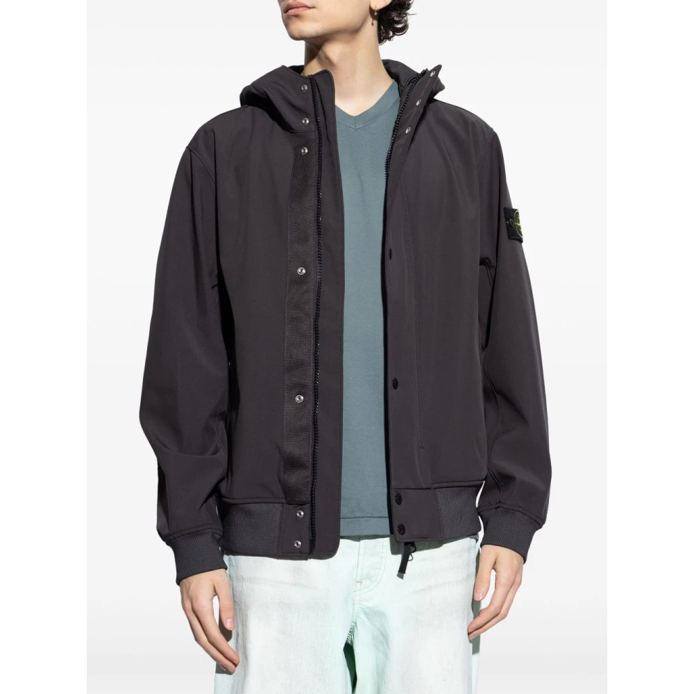 Stone Island Grijze Jassen voor Moderne Mannen Black Heren