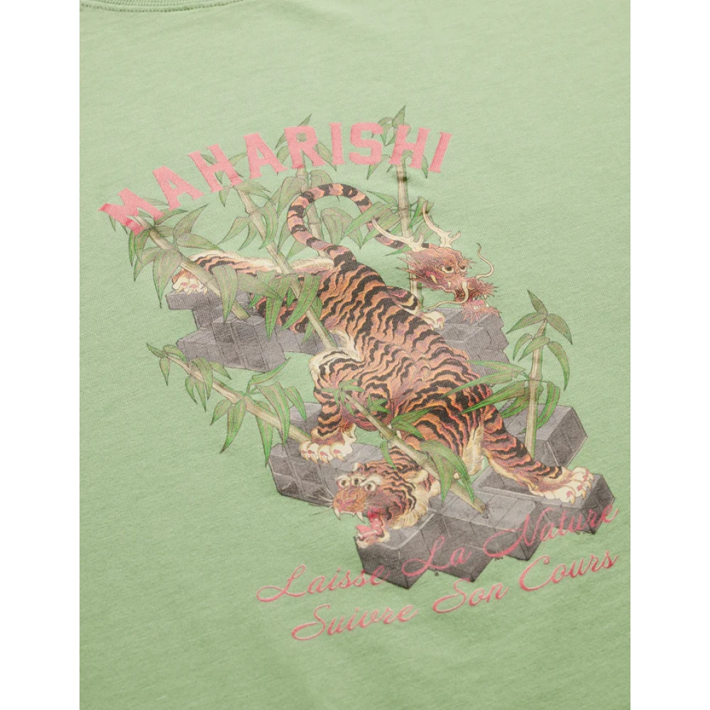 Maharishi Bamboe Tijger Grafische Tee Green Heren
