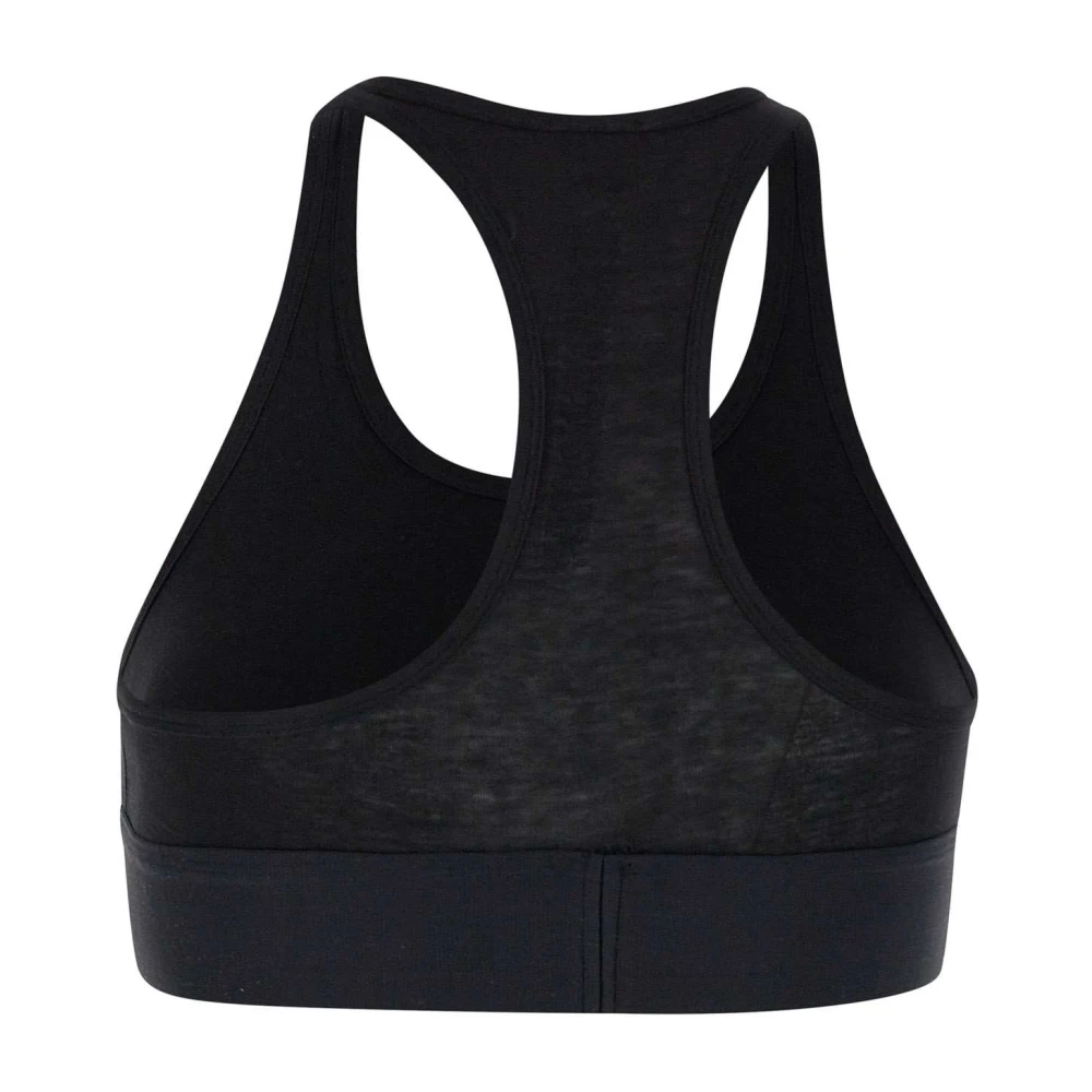 Diesel Zwarte Katoenen Bralette met Logoband Black Dames