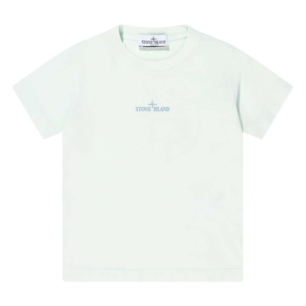 Stone Island , Kids Short Sleeve T-Shirts, Male, Blue, 4 Y, Compass Logo Print T-Shirt