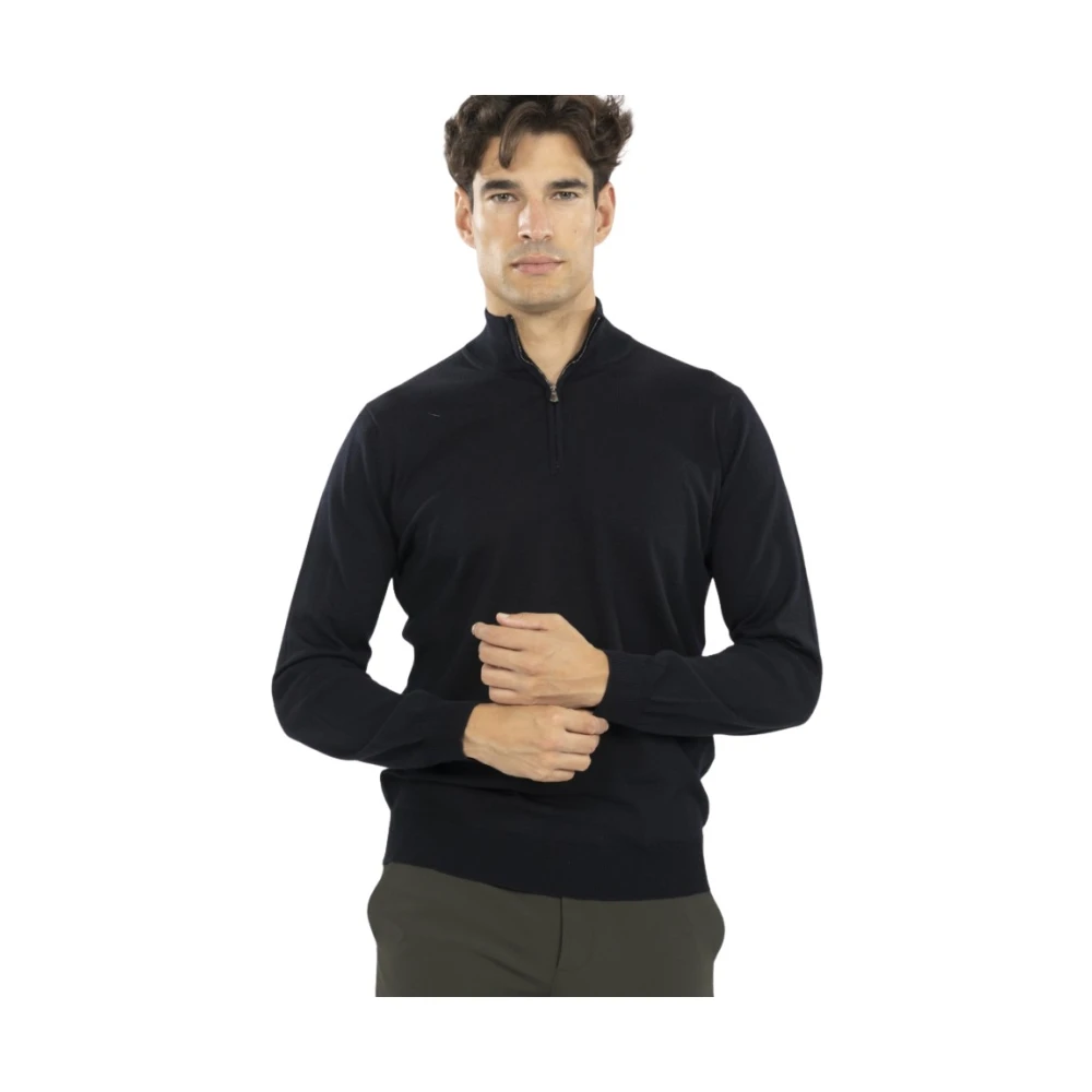 Filippo De Laurentiis Royal Merino Rits Jersey Black Heren