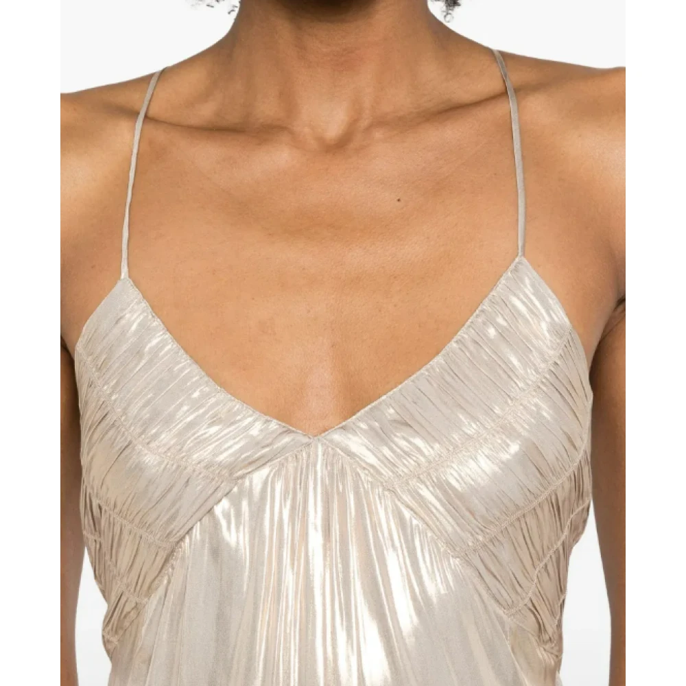 Zadig & Voltaire Gouden Metallic Midi Jurk Yellow Dames
