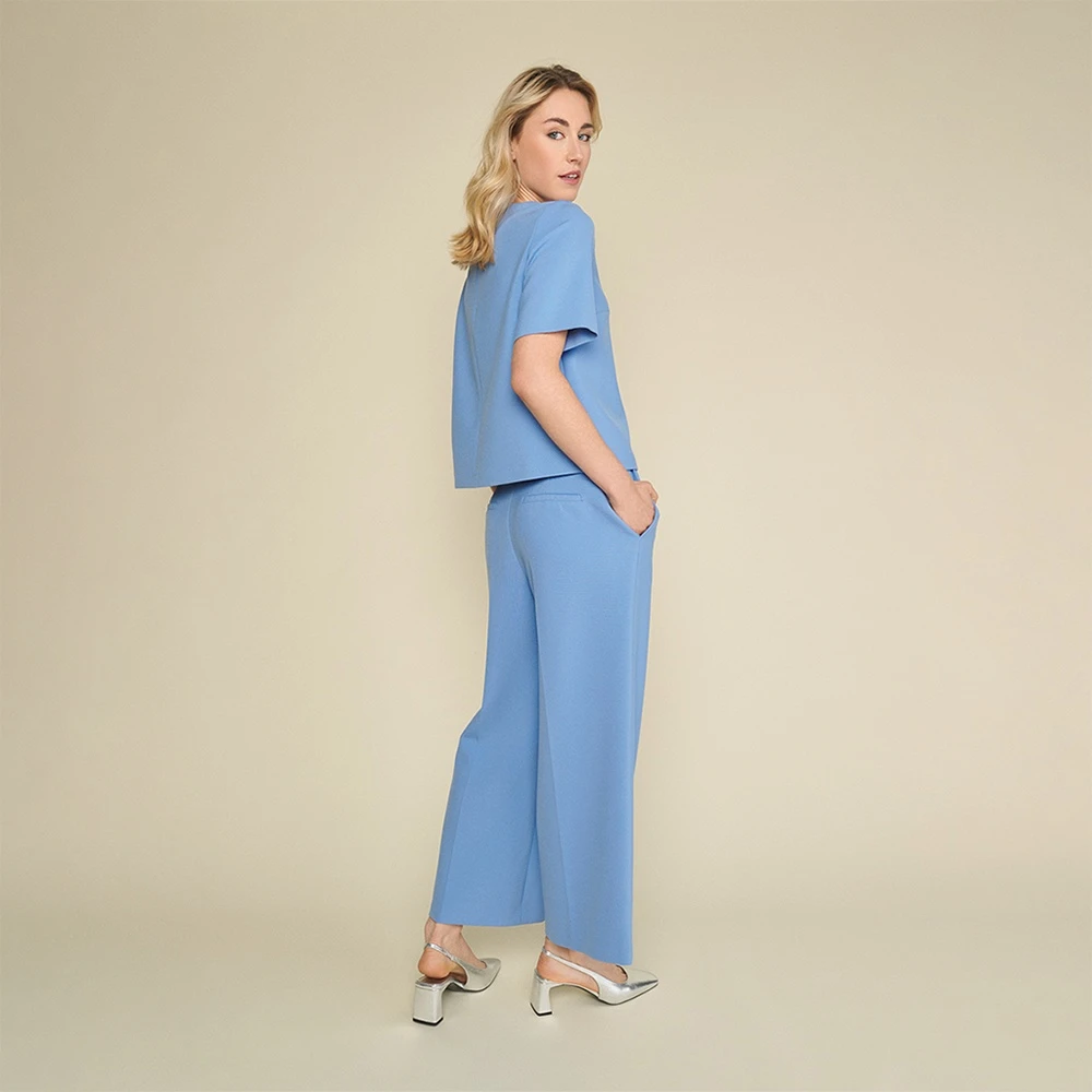 Marie Méro Lavendelblauwe Wijde Pijp Broek Blue Dames