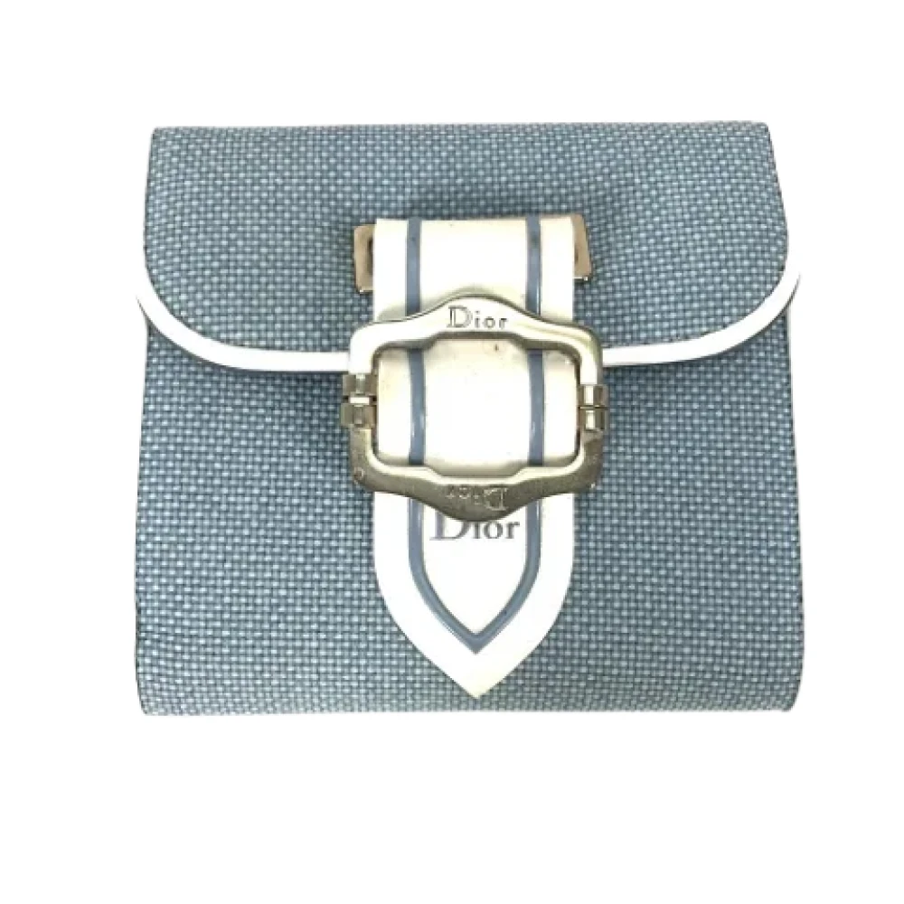 Dior Vintage Pre-owned Canvas wallets Blue Dames