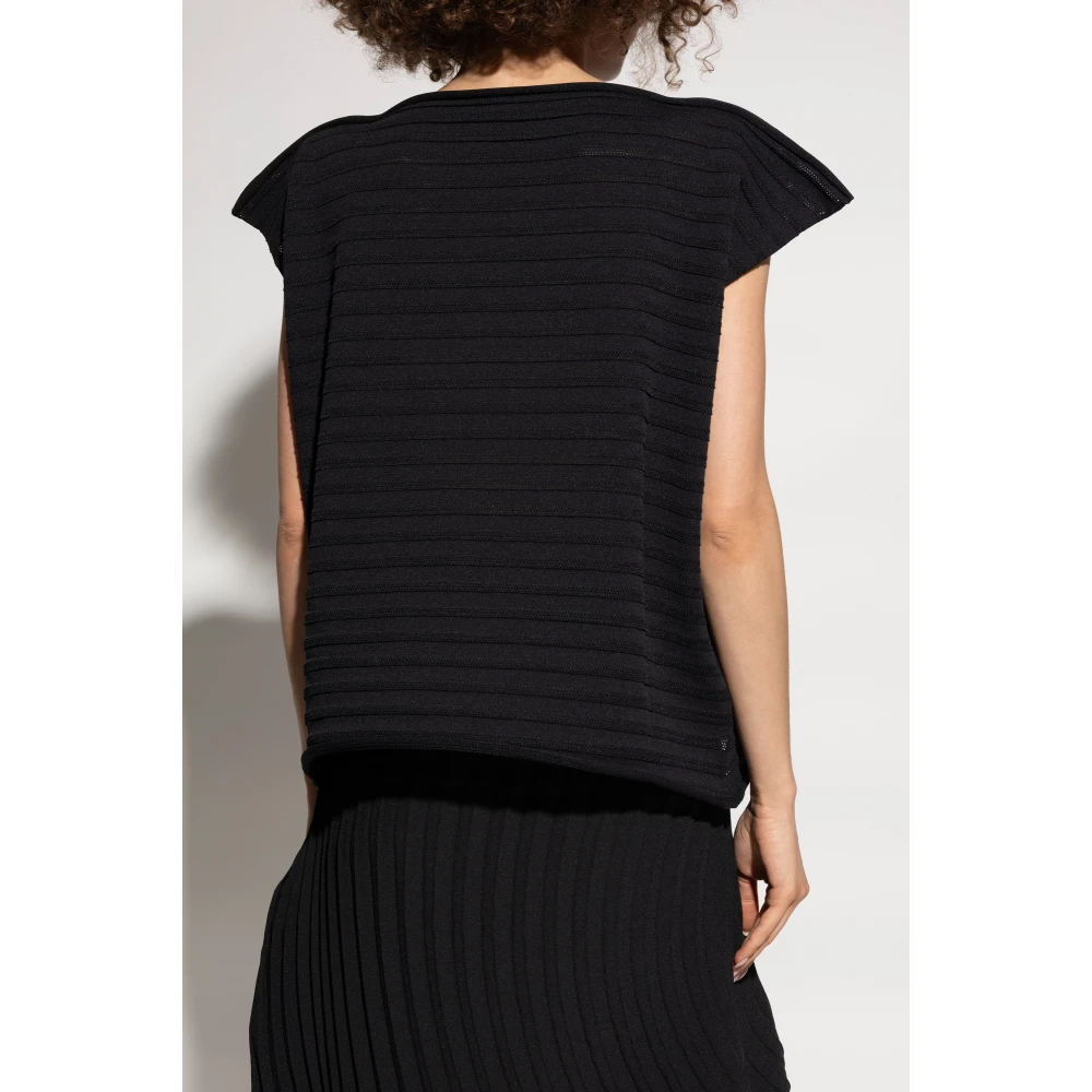 Issey Miyake Lattice Top van Pleats Please Black Dames