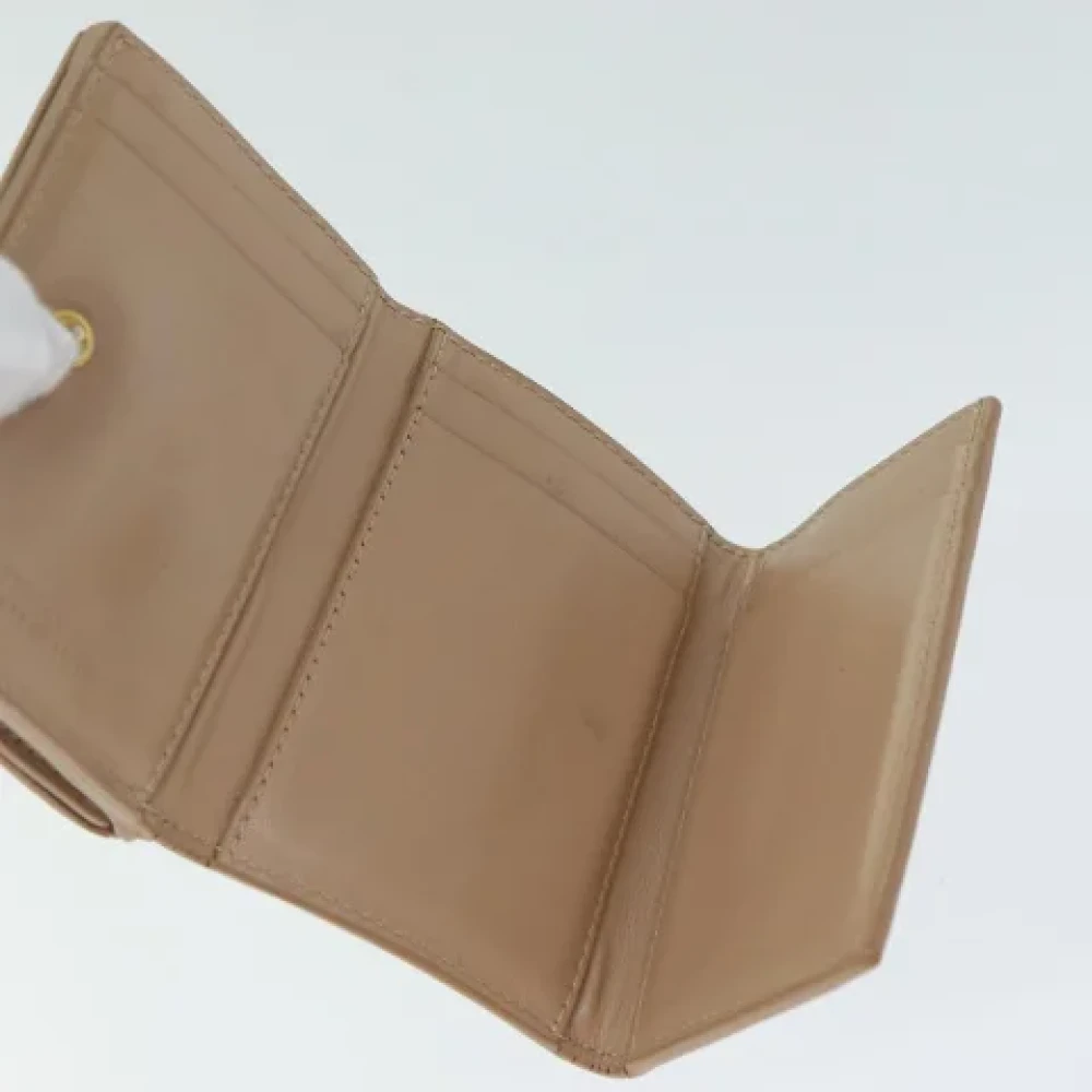 Bottega Veneta Vintage Pre-owned Leather wallets Beige Dames