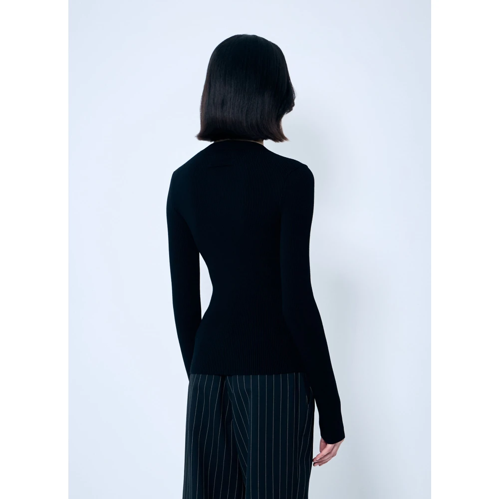 Jean Paul Gaultier Transparante Paneel Geribbelde Coltrui Black Dames