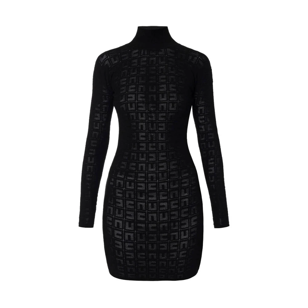 Elisabetta Franchi Viscose Mesh Mini Jurk Black Dames