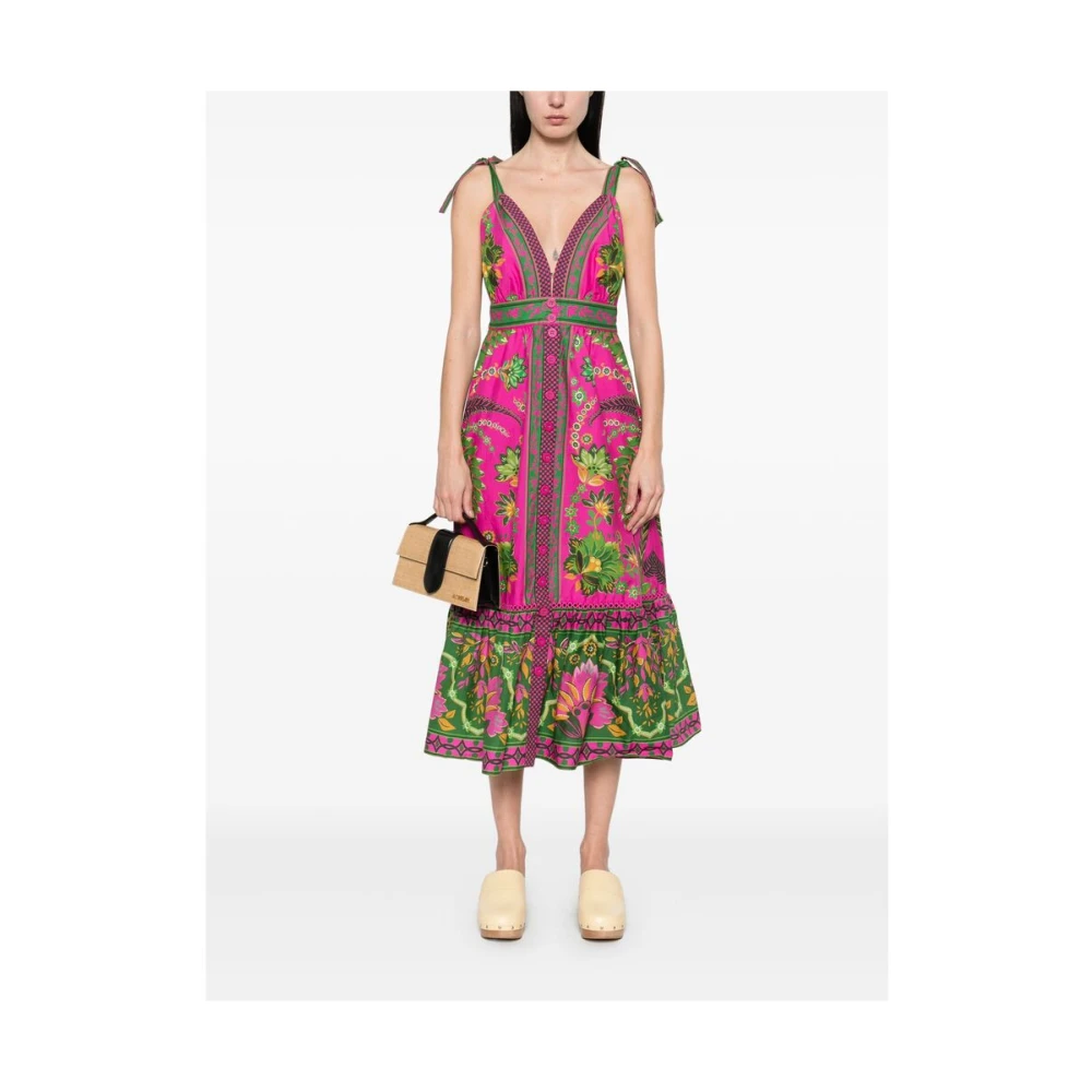 Farm Rio Fuchsia Roze Verstelbare Schouderband Jurk Multicolor Dames