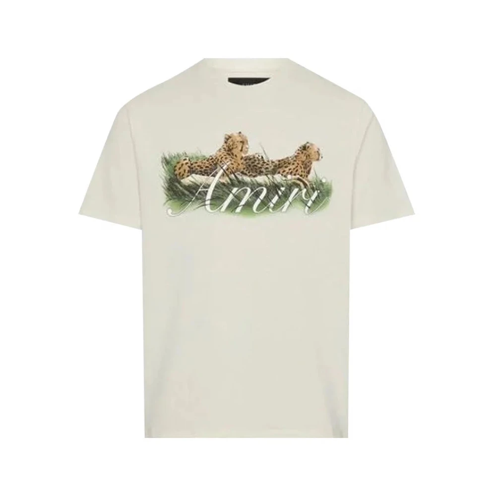 Amiri Cheetah Logo T-shirt Beige Heren