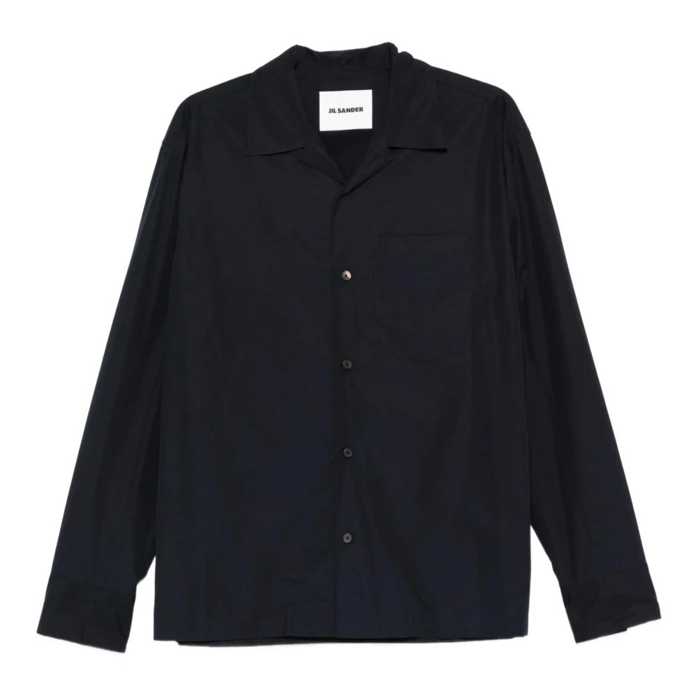 Jil Sander Blue Casual Shirts, Male, M, Cotton Poplin Shirt