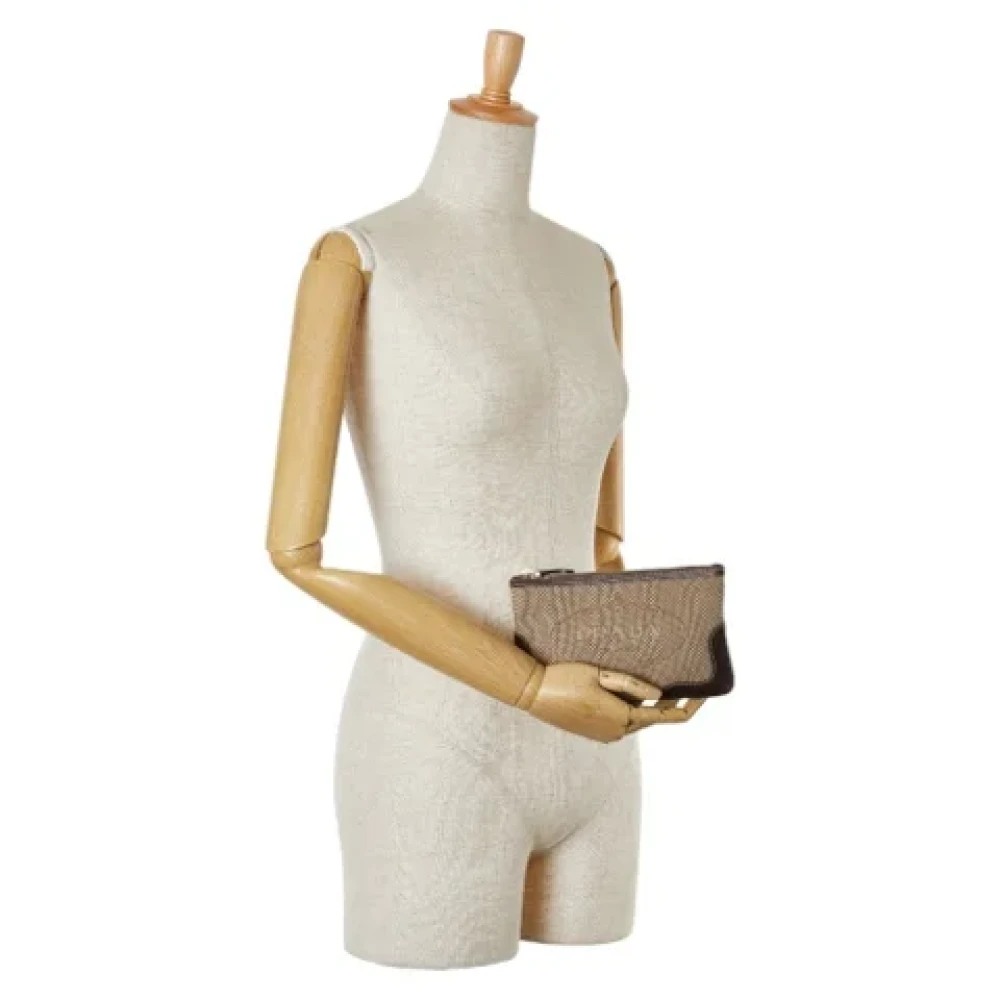 Prada Vintage Pre-owned Canvas pouches Beige Dames