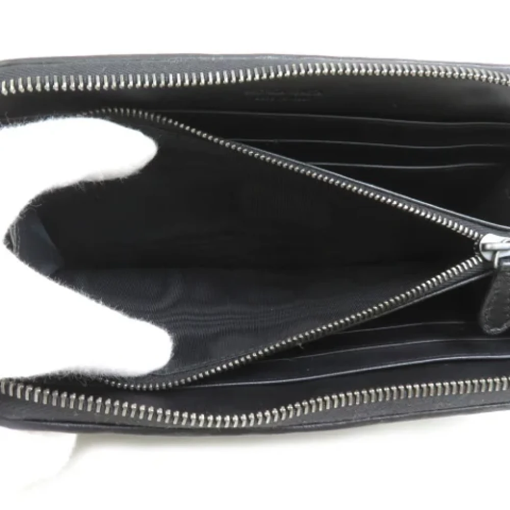Bottega Veneta Vintage Pre-owned Leather wallets Black Unisex