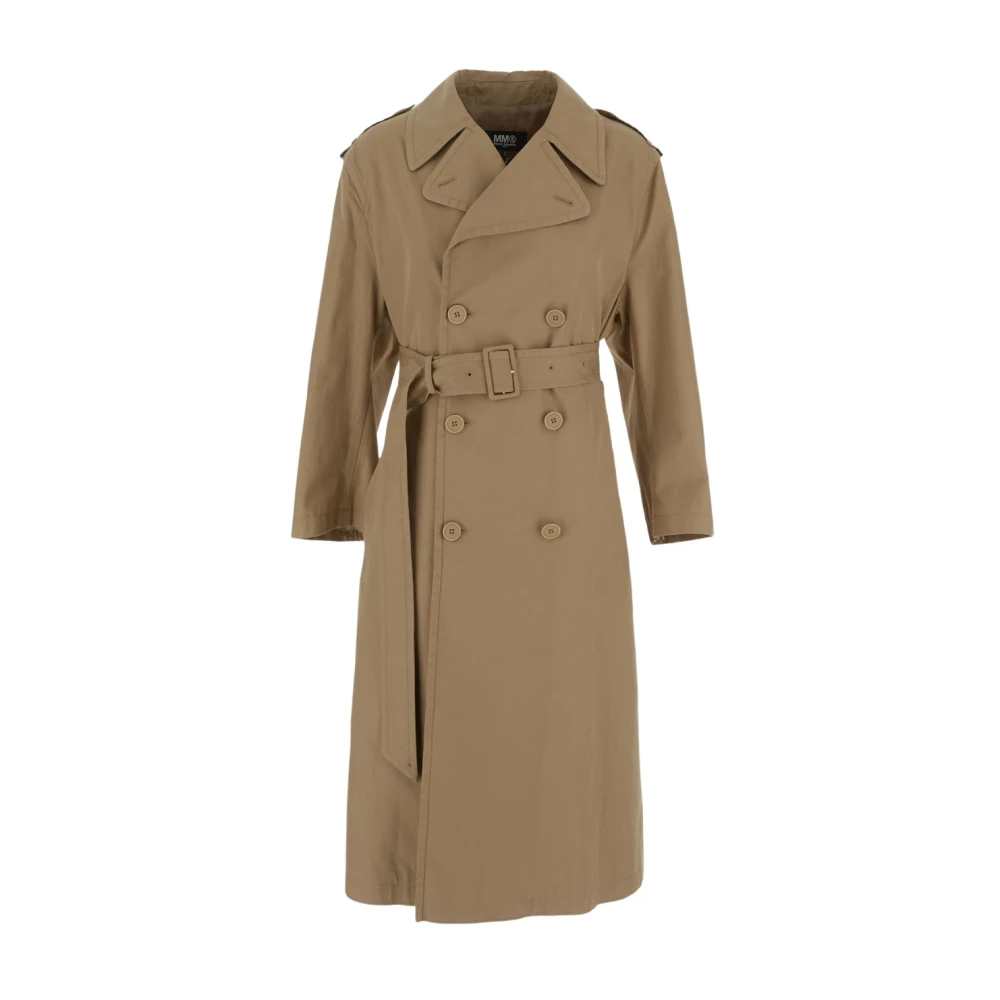 MM6 Maison Margiela Klassieke Trenchcoat Beige Dames