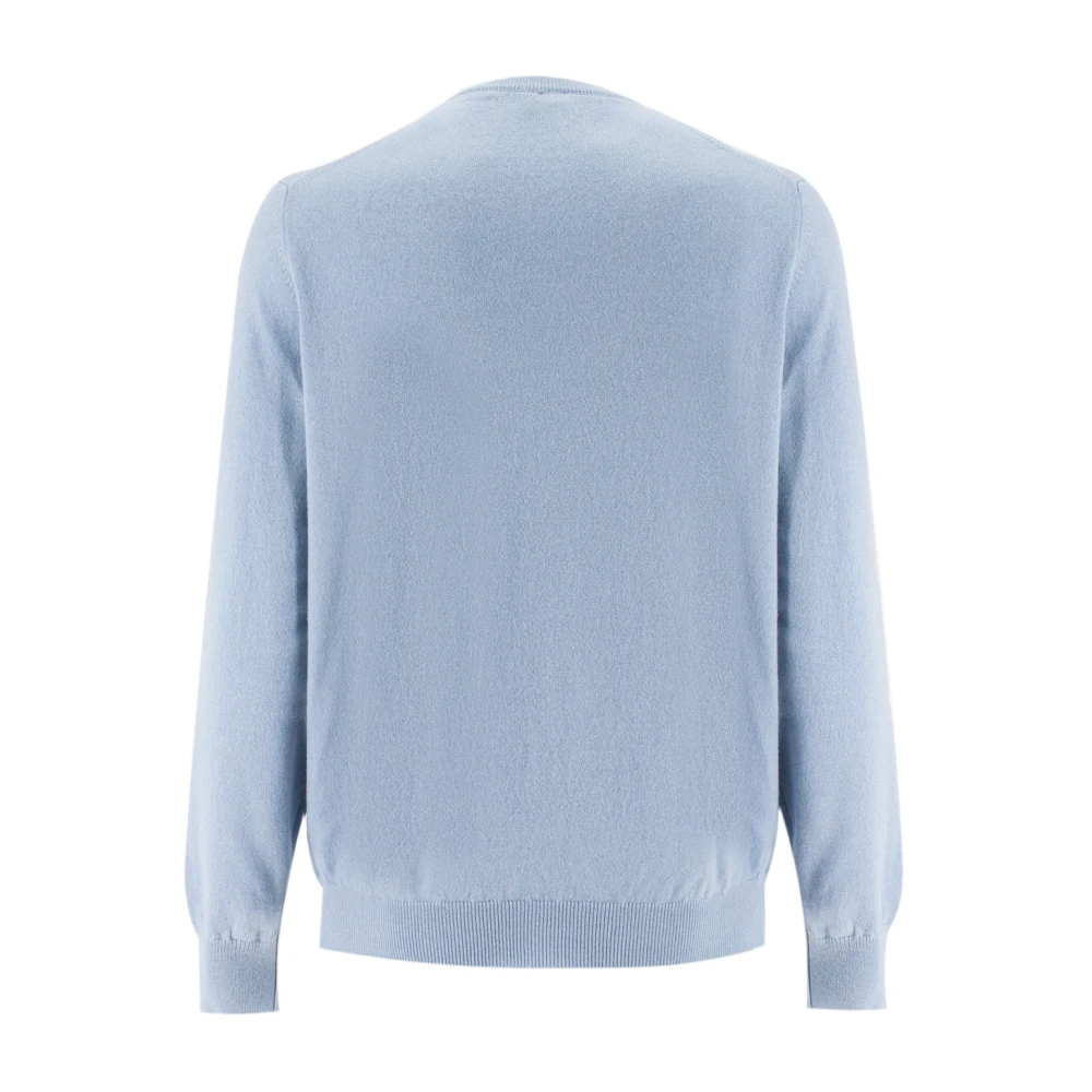 Fedeli Elegant Crew Neck Sweater Blue Heren