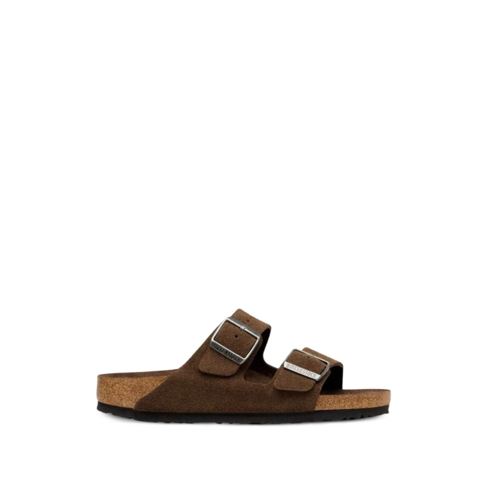 Birkenstock Men's Brown Sliders, 7 Uk, Arizona Soft Footbed Narrow Fit