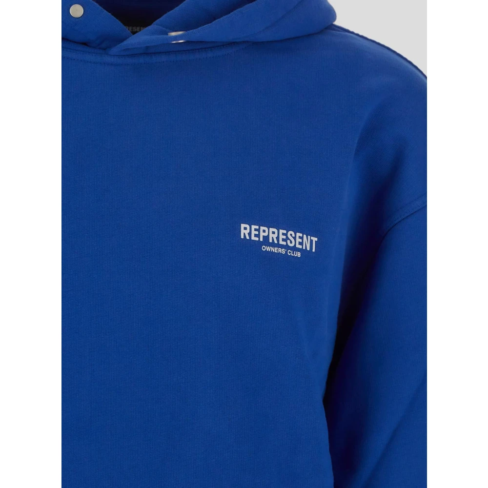 Represent Logo Hoodie Blue Heren