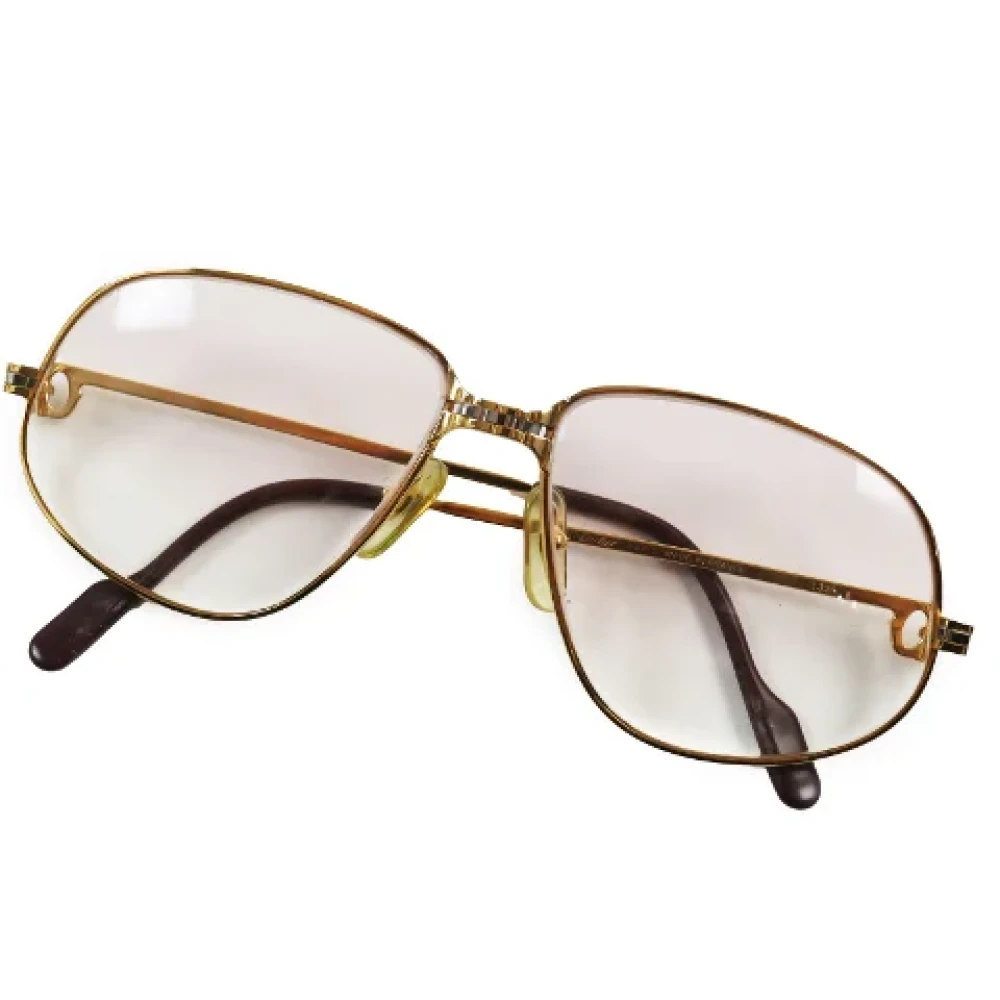 Cartier Vintage Pre-owned Metal sunglasses Yellow Heren