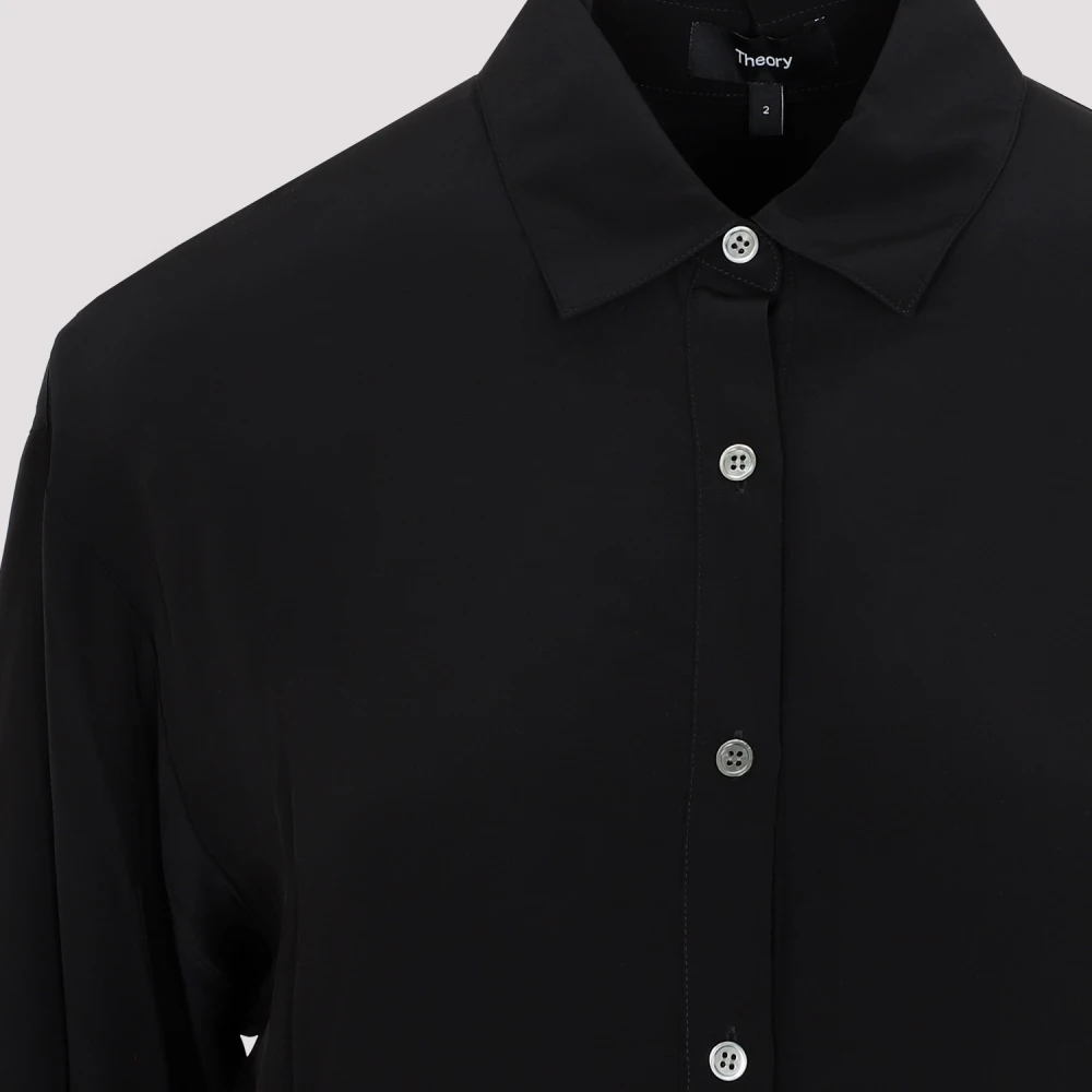 Theory Zwarte Sarong Shirt Jurk Black Dames