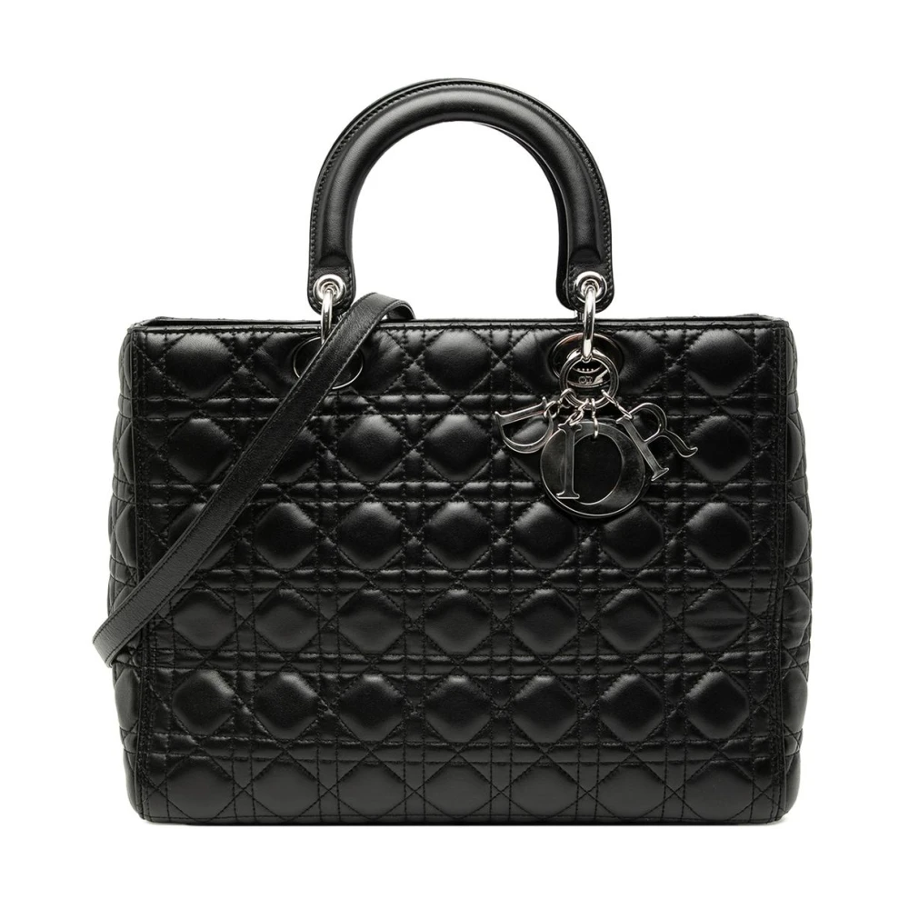Dior Vintage Women's Black Pre-Owned Leather Satchel Bag