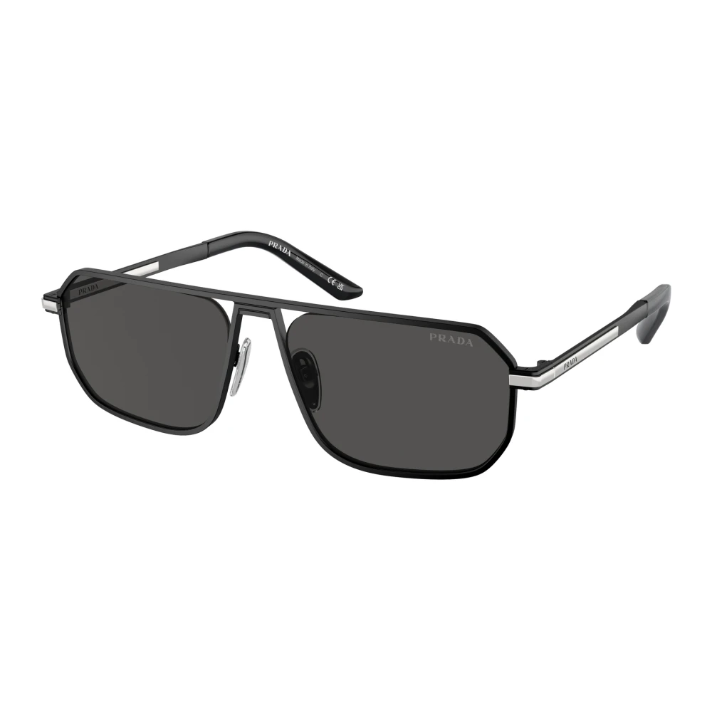 Prada Men's Black/Grey Pr A53s 1Bo5s0 Man Sunglasses Metal Pillow Normal - Image 2