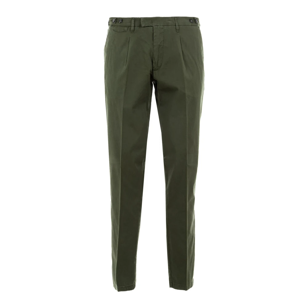 Liu Jo Elegante Katoenen Chino Broek Militair Groen Green Heren