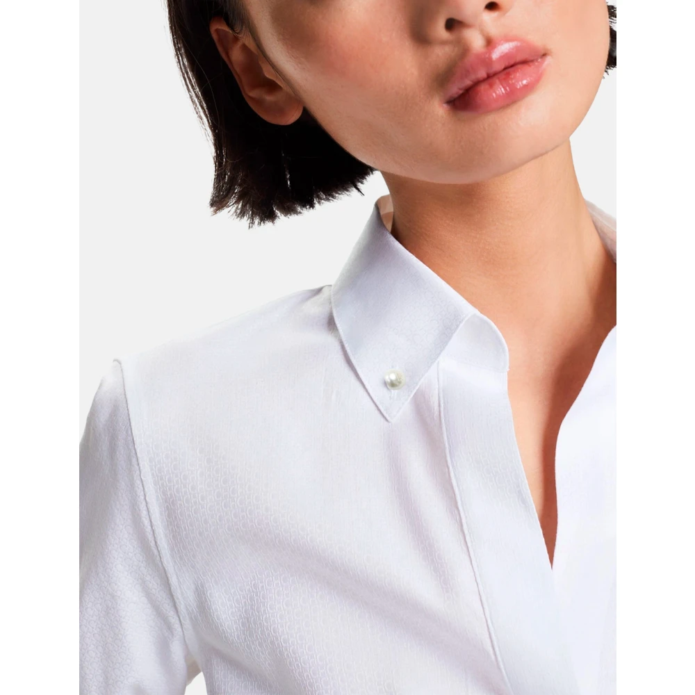 Carolina Herrera Klassieke getailleerde Jacquard Poplin shirt White Dames