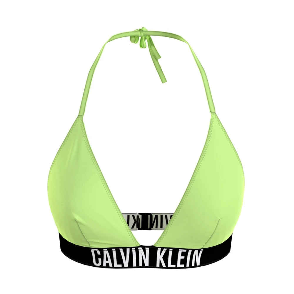 Calvin Klein Gerecyclede Polyester Bikini Top Green Dames