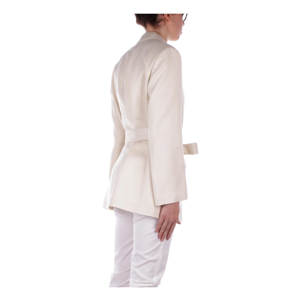 Dondup Roomkleurige Jassen met Afneembare Band Beige Dames