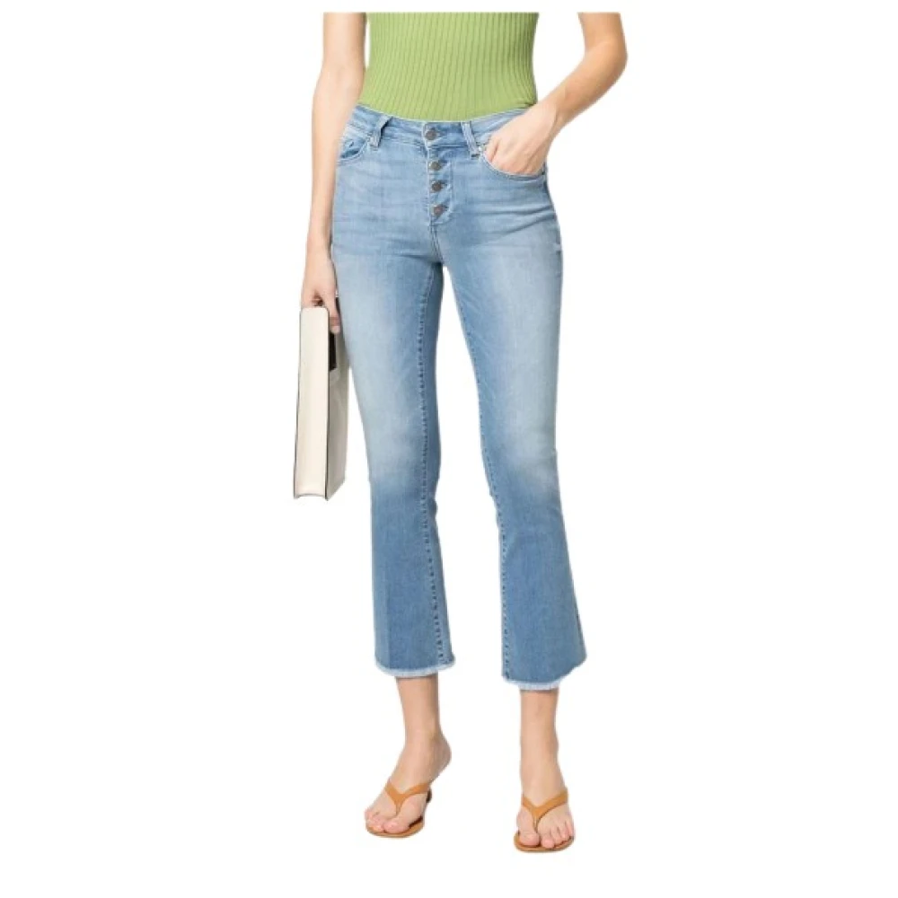 Liu Jo Crop Flare Jeans Regular Fit Blue Dames