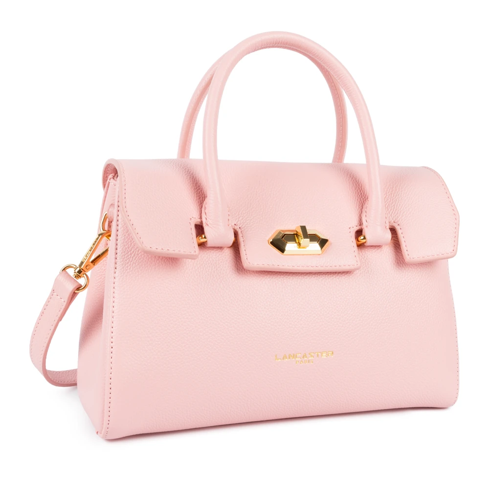 Lancaster Flap Handtas met Metalen Sluiting Pink Dames