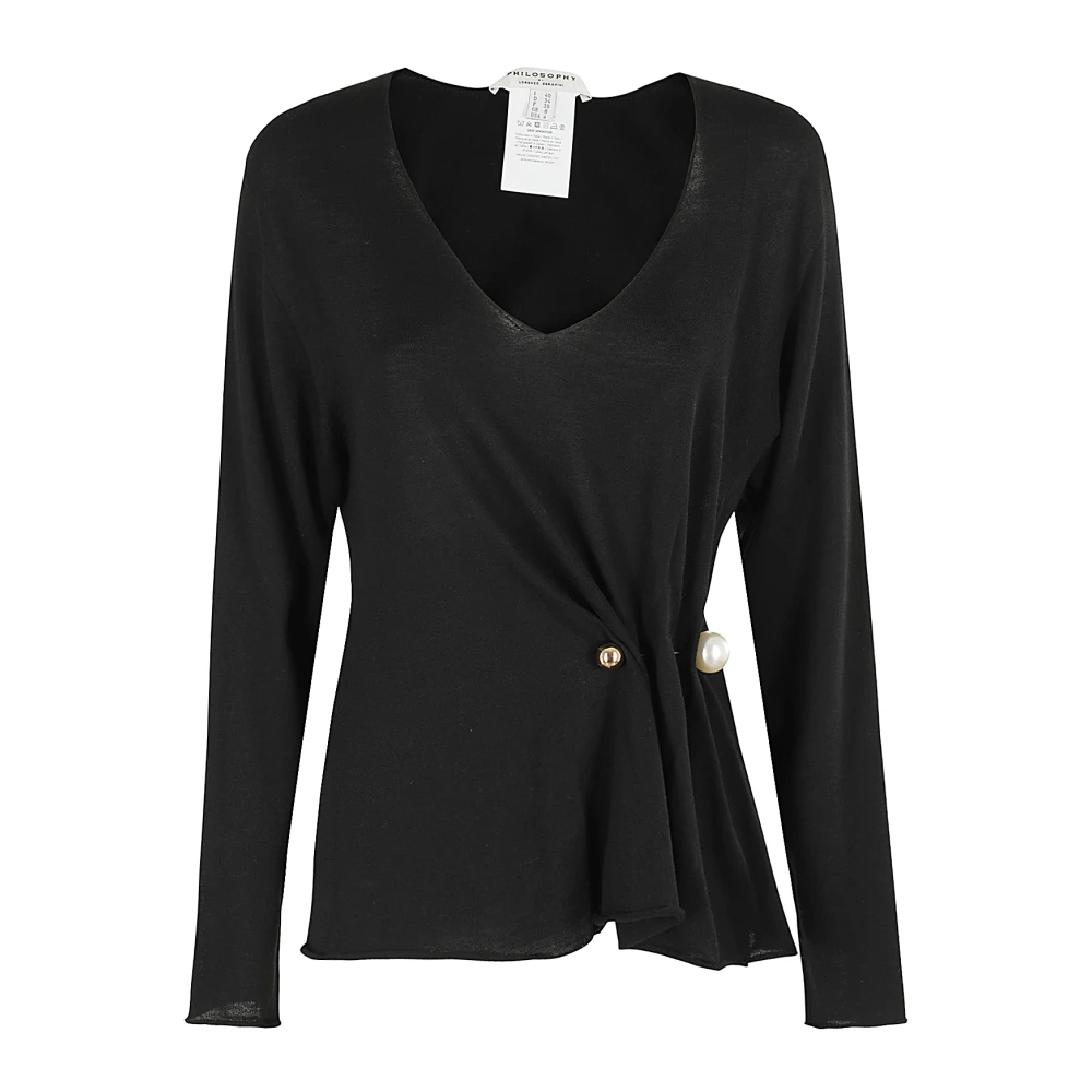 Philosophy di Lorenzo Serafini Stijlvolle Gebreide Top voor Vrouwen Black Dames