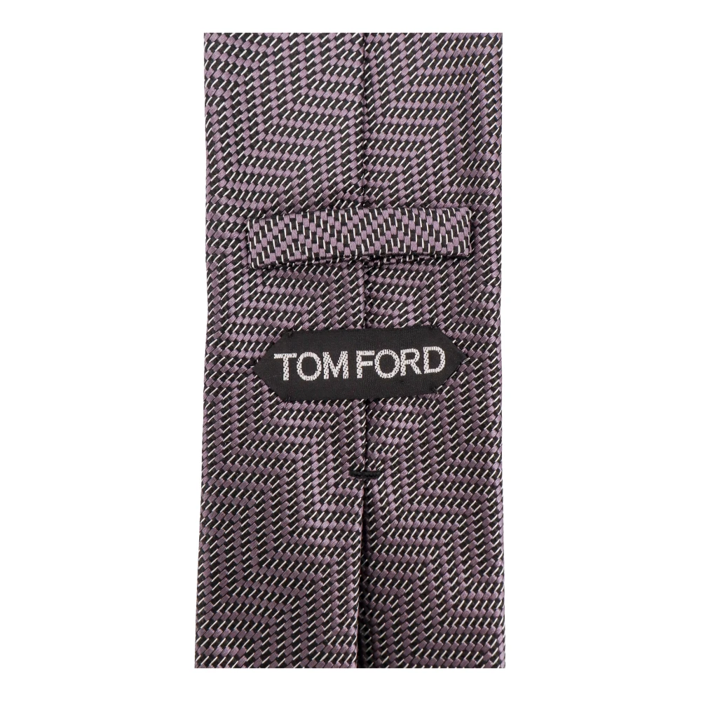 Tom Ford Geometrische Zijden Stropdas Purple Heren