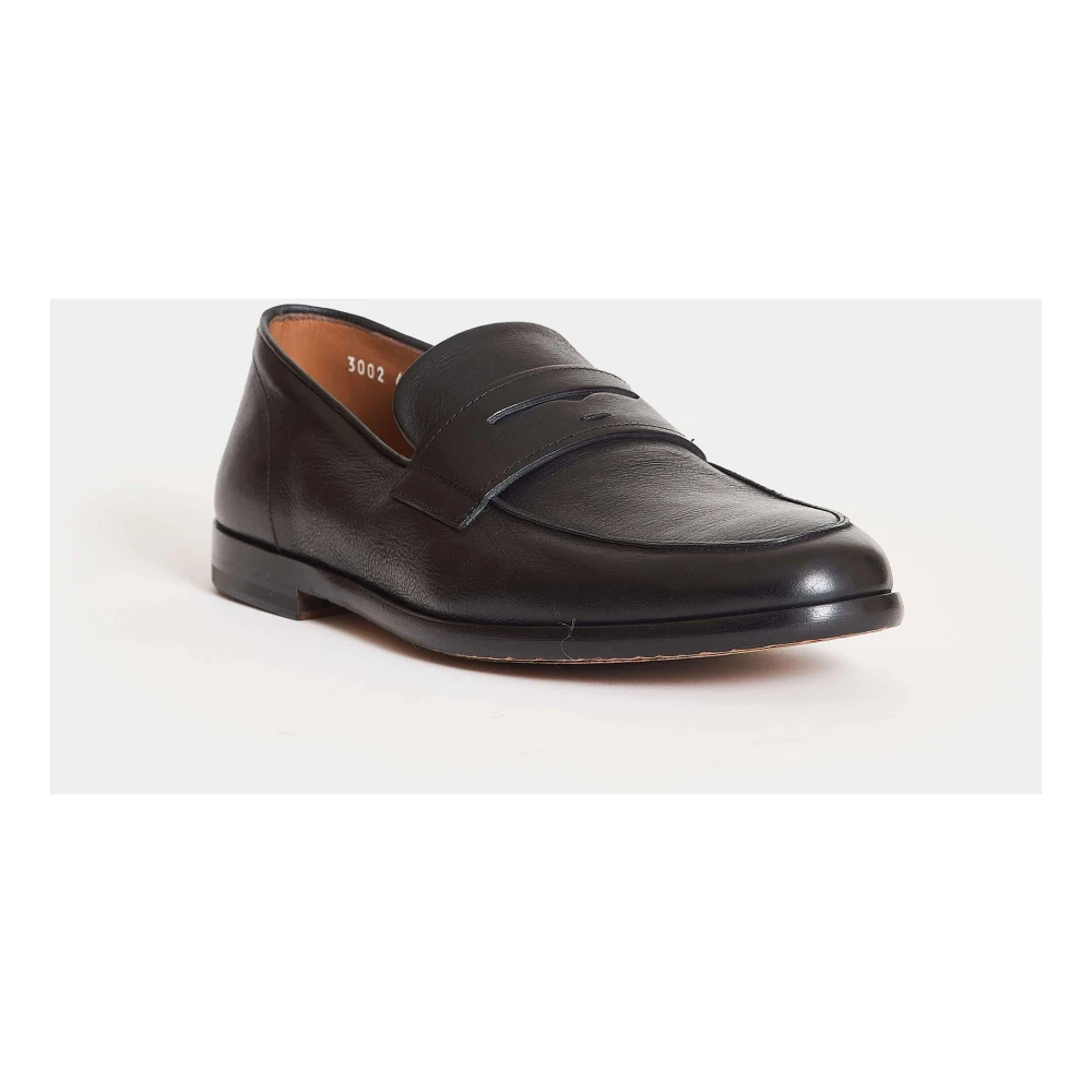 Doucal's Zwarte leren Loafer schoenen Black Heren