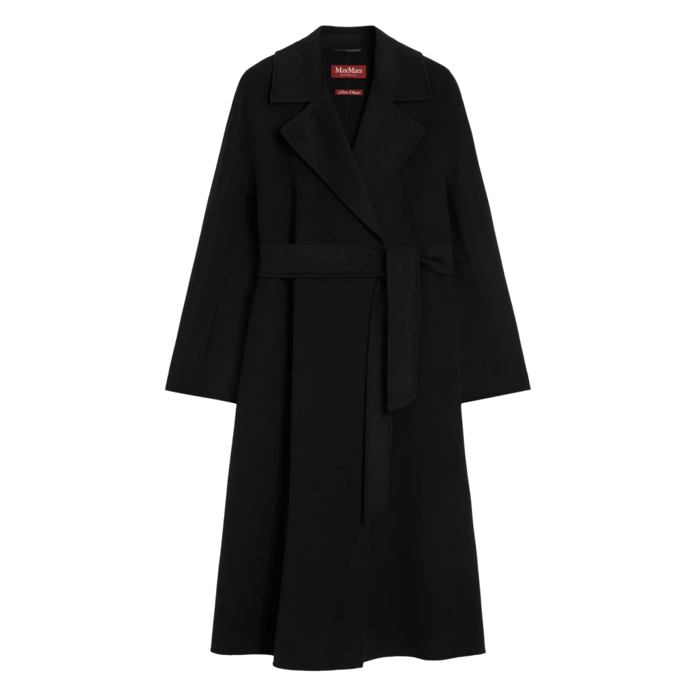 Max Mara Black Belted Coats, Female, 2XS, Belted Coat