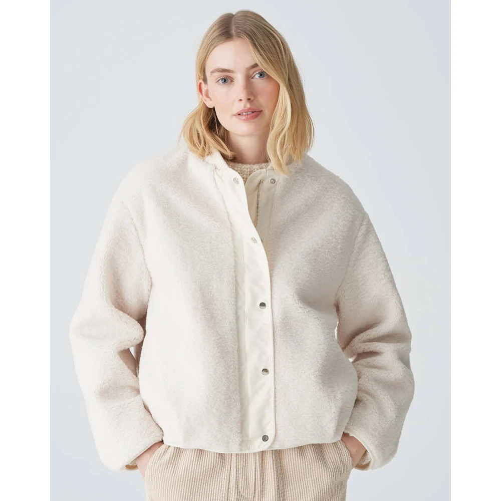 Opus Stijlvolle Jas van Helda Beige Dames