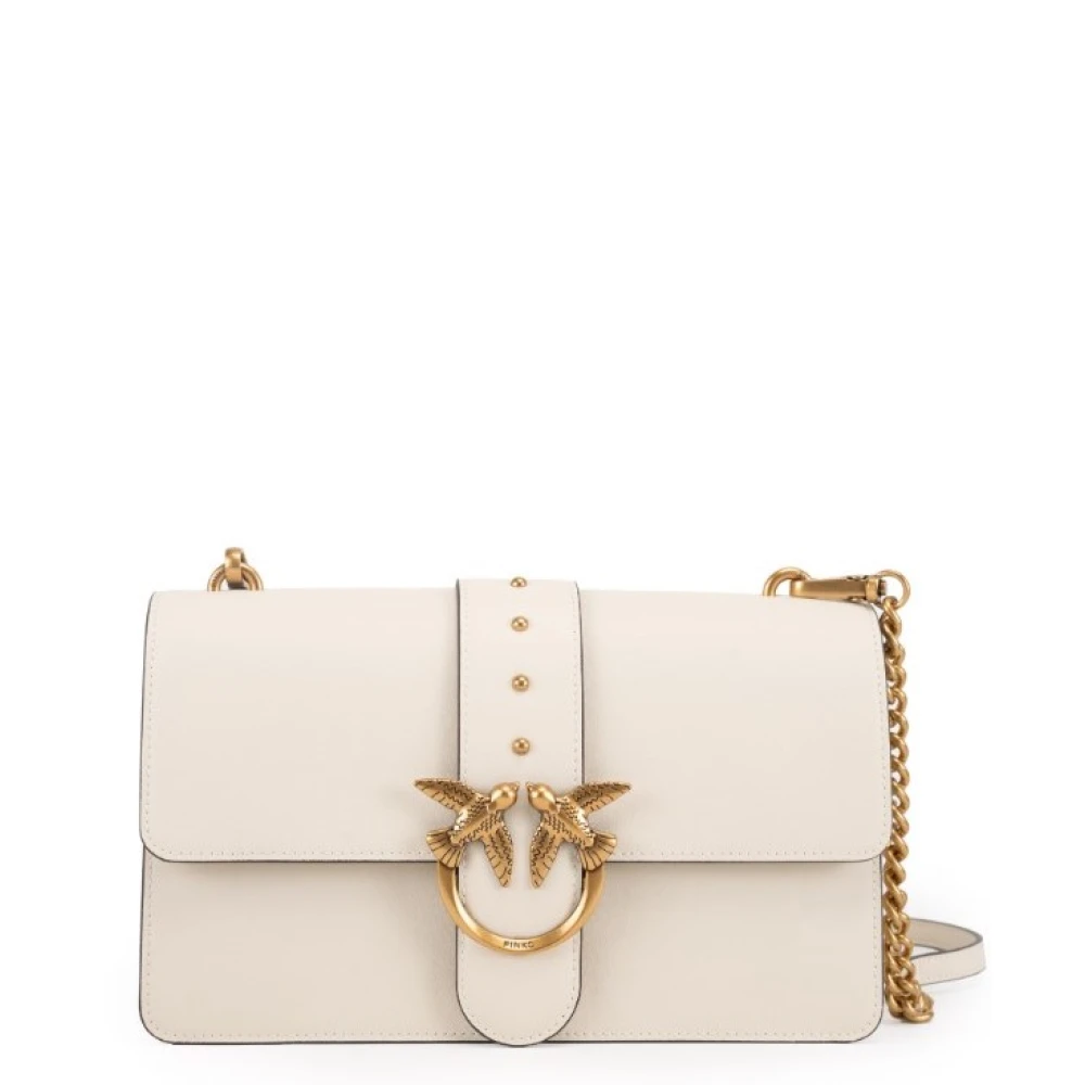 Pinko Women's White Love Birds Bag With Chain - Shoulder Bags - One Size - Bags