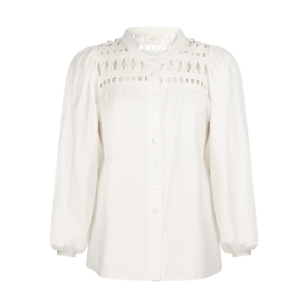 Aaiko Relaxed Fit Ronde Hals Blouse White Dames