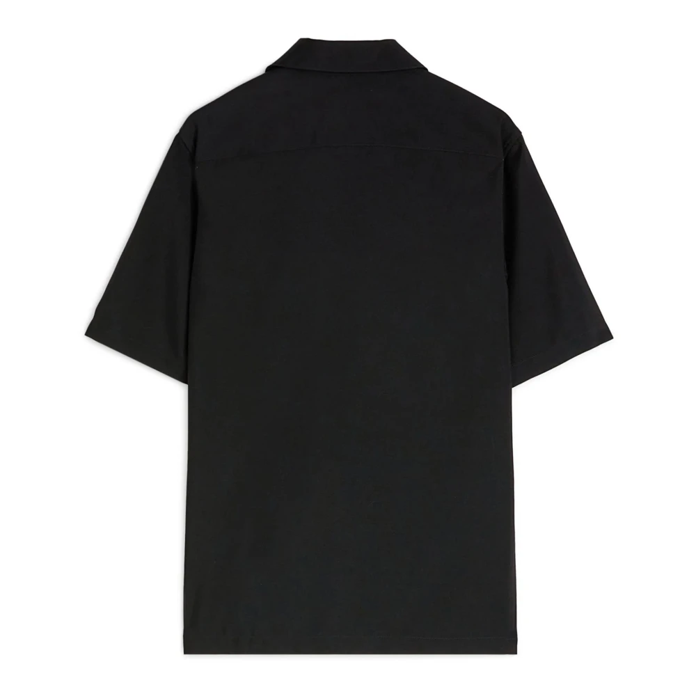 Jil Sander Zwarte Polo Shirt met Voorknoopsluiting Black Heren