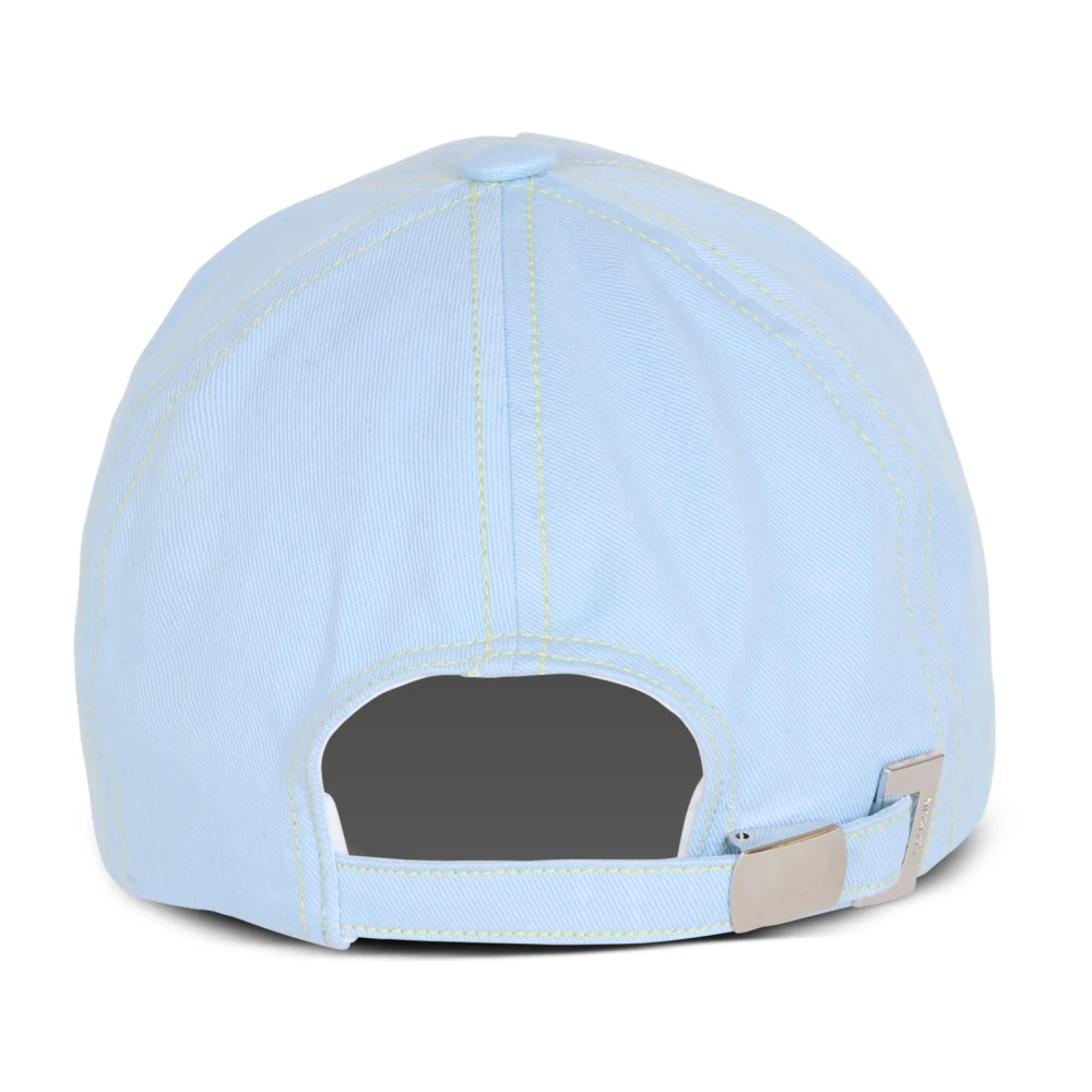 Balmain Katoenen pet met Parijs borduursel Blue Heren