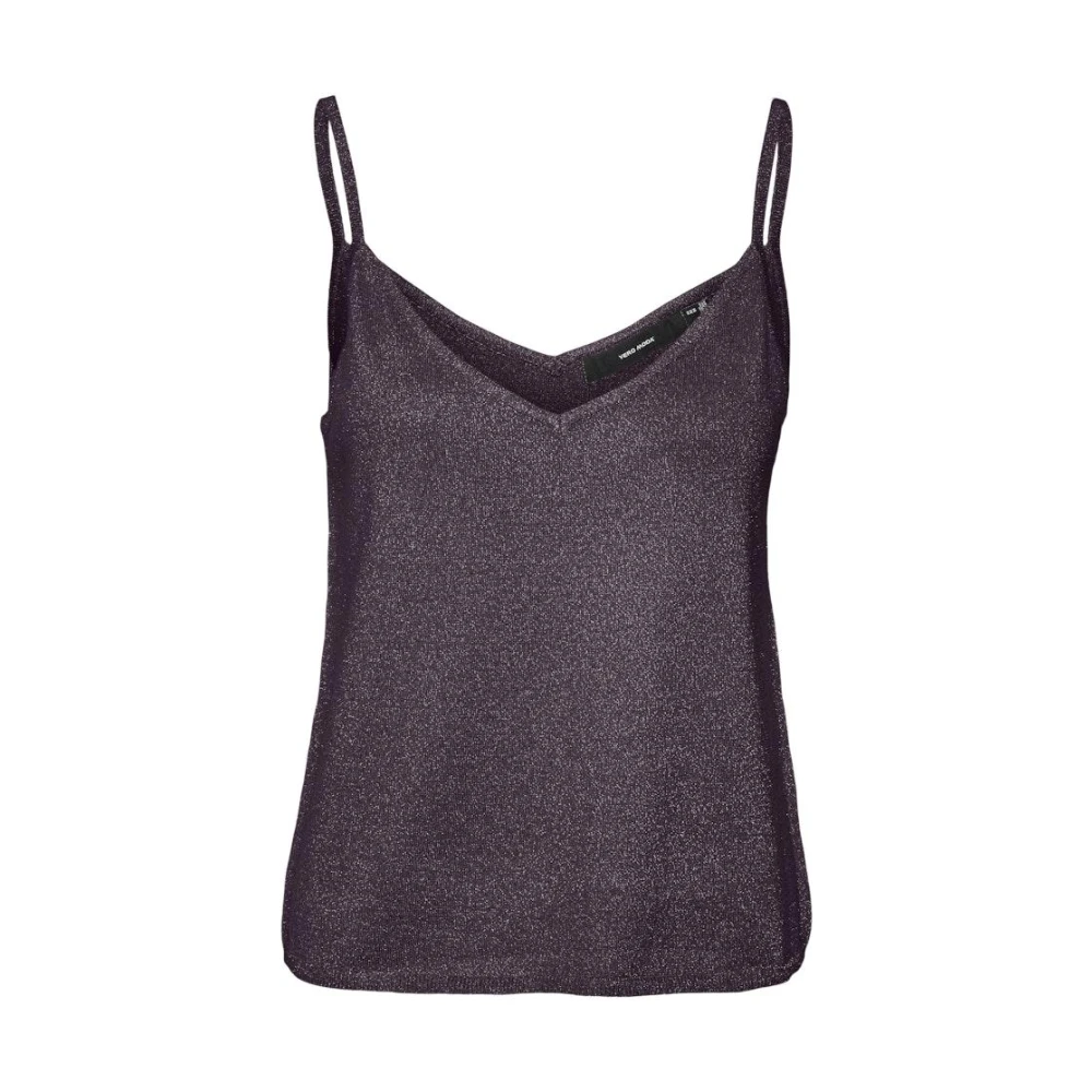 Vero Moda Shine V-Neck Top Pruim Lurex Gray Dames