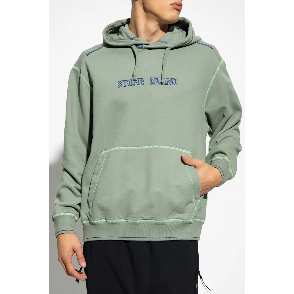 Stone Island Hoodie met logo Green Heren
