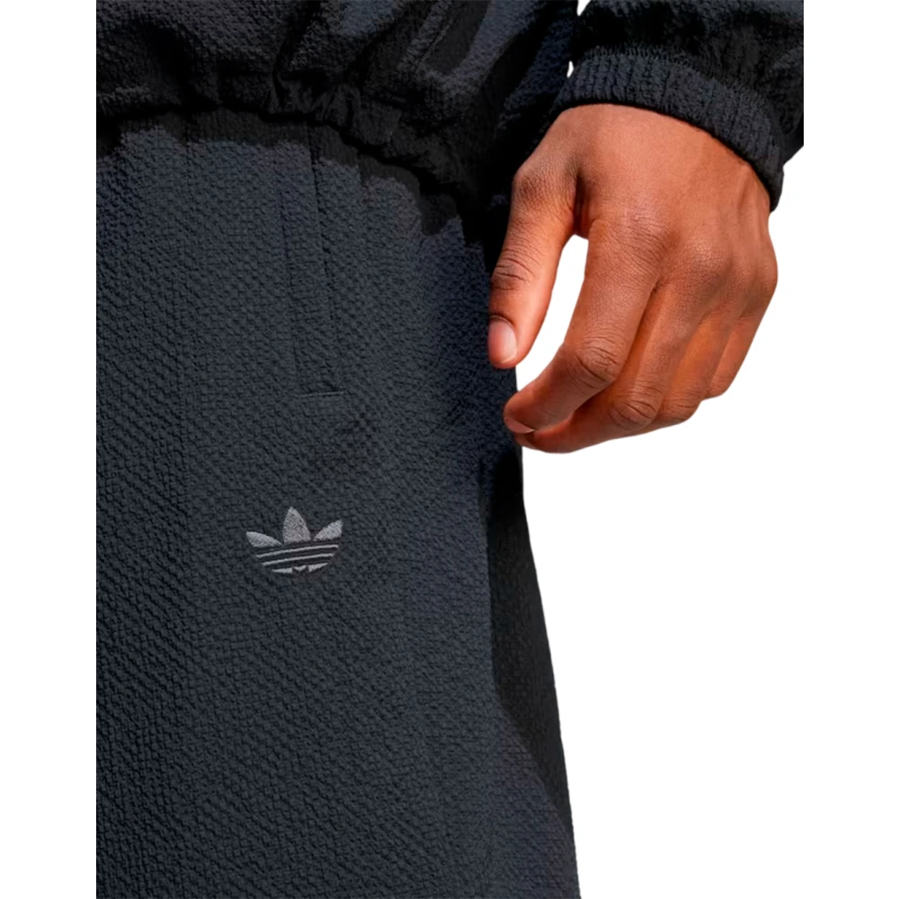 Adidas Seersucker Casual Broek voor Dagelijkse Stijl Black Heren