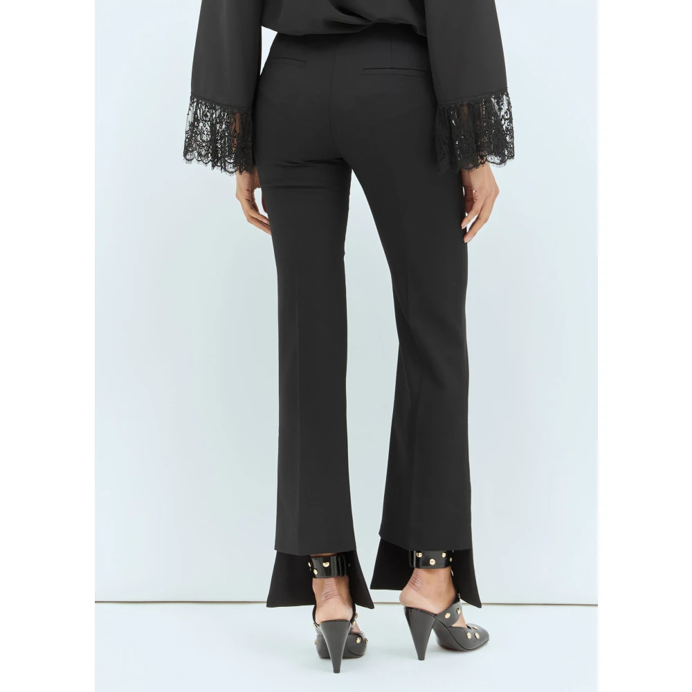 Chloé Wollen op maat gemaakte broek met asymmetrische manchetten Black Dames