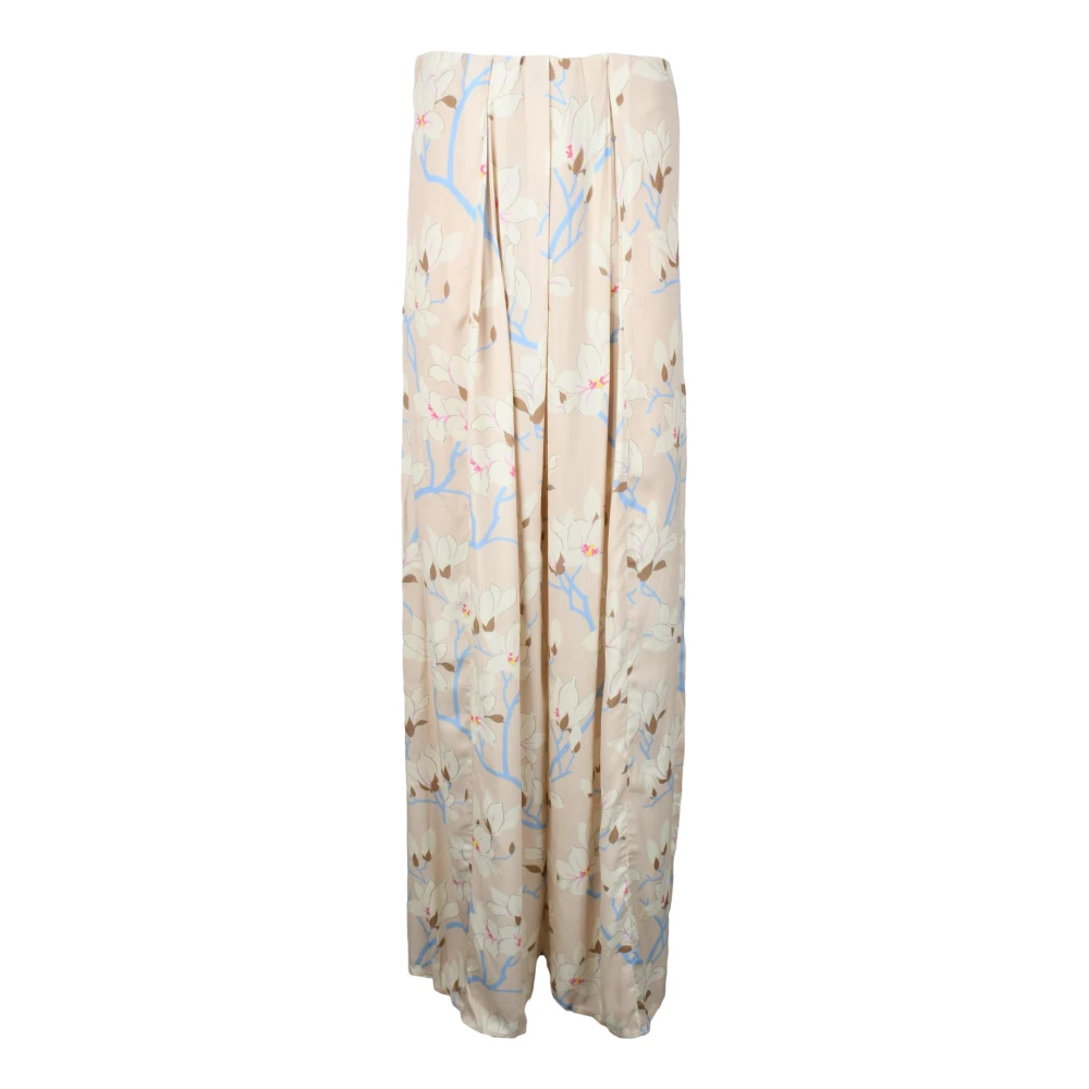 Semicouture Beige Trousers - Female - Wide Trousers - M - Trousers