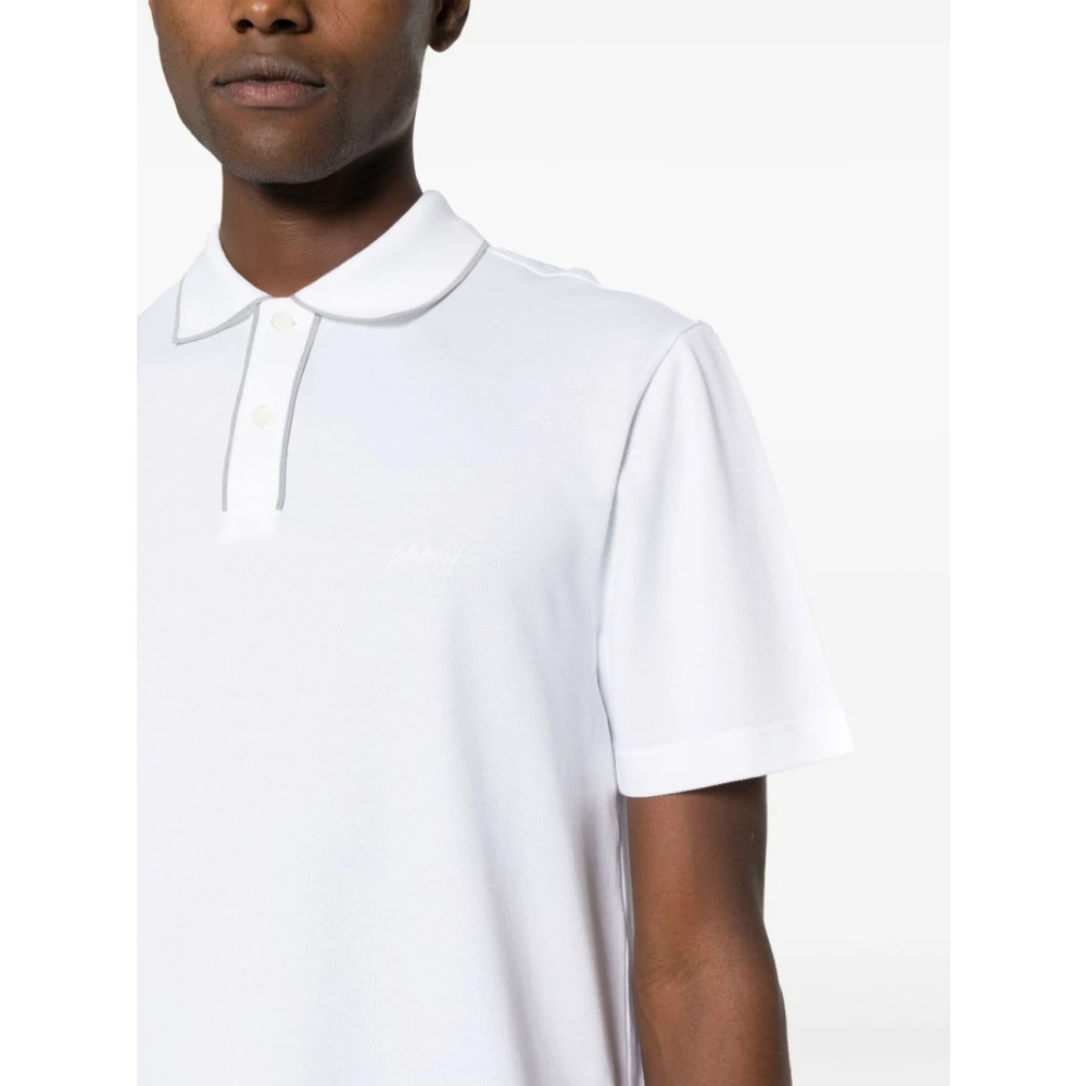 Brioni Witte Katoenen Polo Shirt White Heren