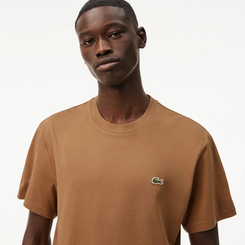 Lacoste Casual Tee Shirt Th7318 Brown Heren